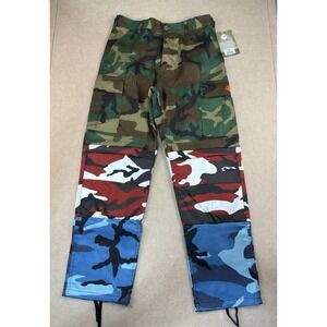 Rothco Gnarcotic Pants Men Size S 27-31 Woodland Camo Patchwork‎ Cargo BDU